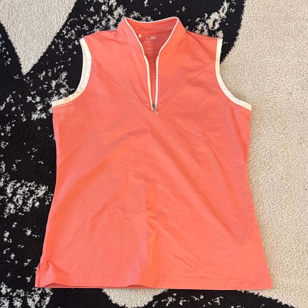 Adidas Coral Zip-Up Tank Top